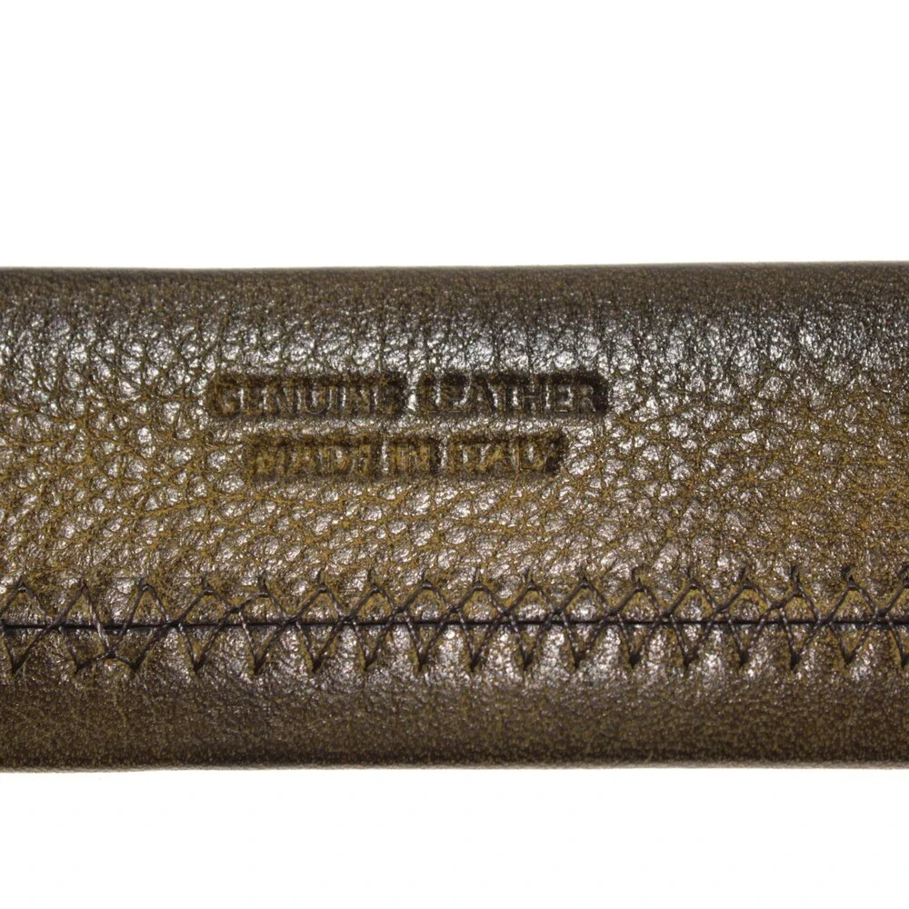 Di Bianco NWT Cut to Size Dress Belt In Green Pebbled Leather One Size